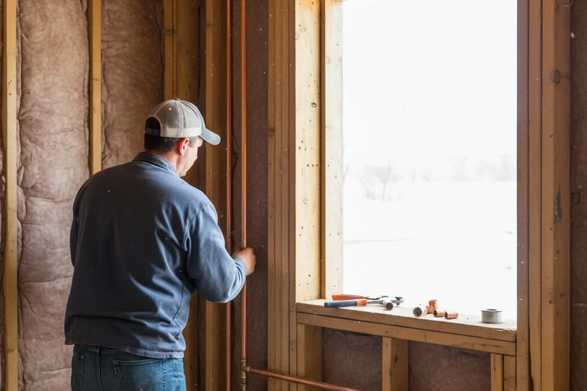 Licensed plumber running new copper supply lines in a Dundas home