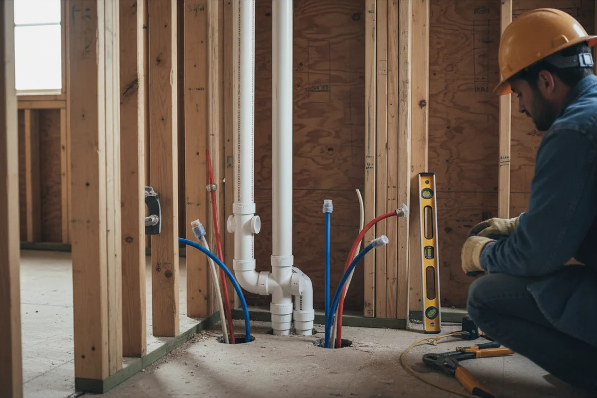 Drain and supply rough-in during Toilet Repair and Installation in Dundas